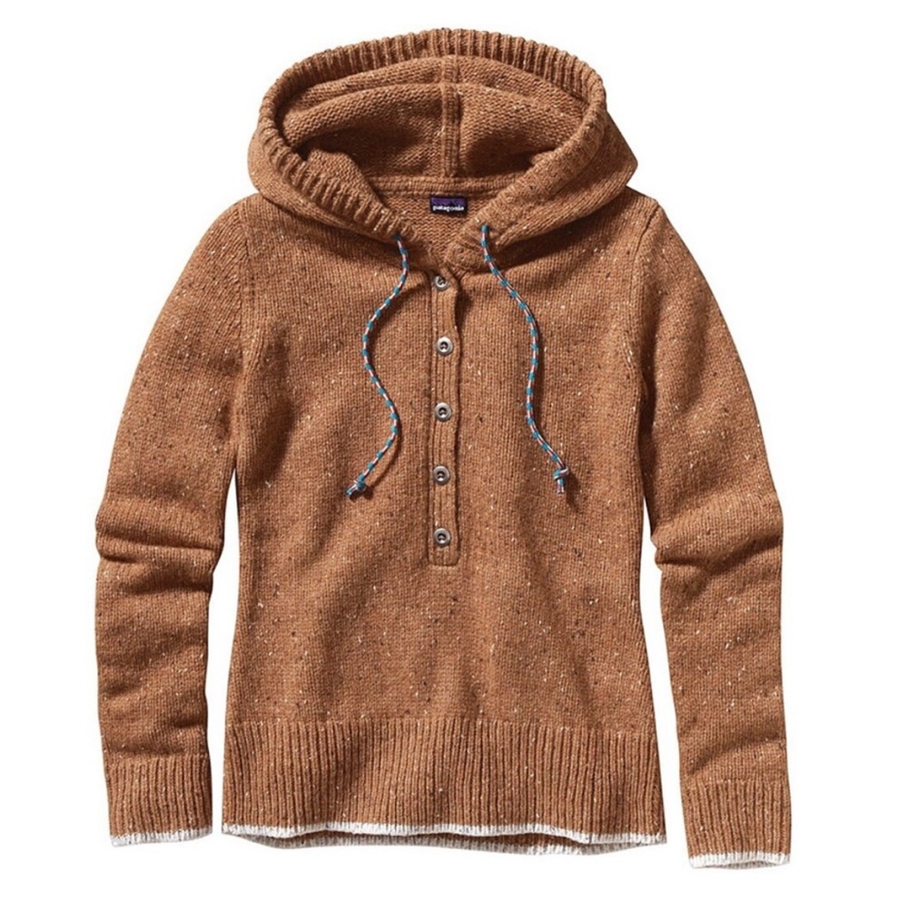 Patagonia Ranchito Half Button Pullover Hoodie Sweater Merino Wool Blend X-Small